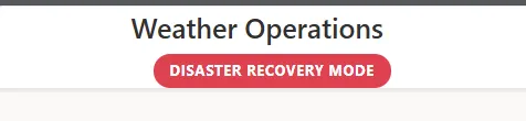 Application toolbar showing Disaster Recovery mode and authenticated user